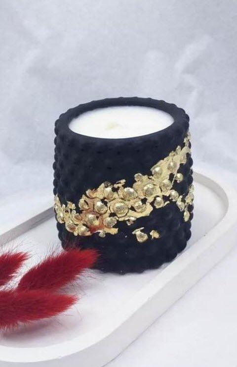 Свеча натуральная HandMade Золото и черный бархат (130-200) Свеча натуральная HandMade Золото и черный бархат (130-200)