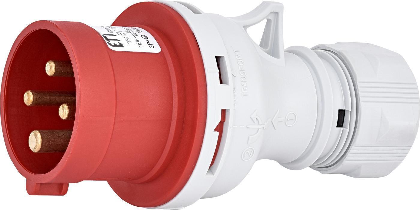 Вилка кабельная силовой разъем EV-1643 IP44 16A/400V/3P+PE ETI 4482017 (00000061466)