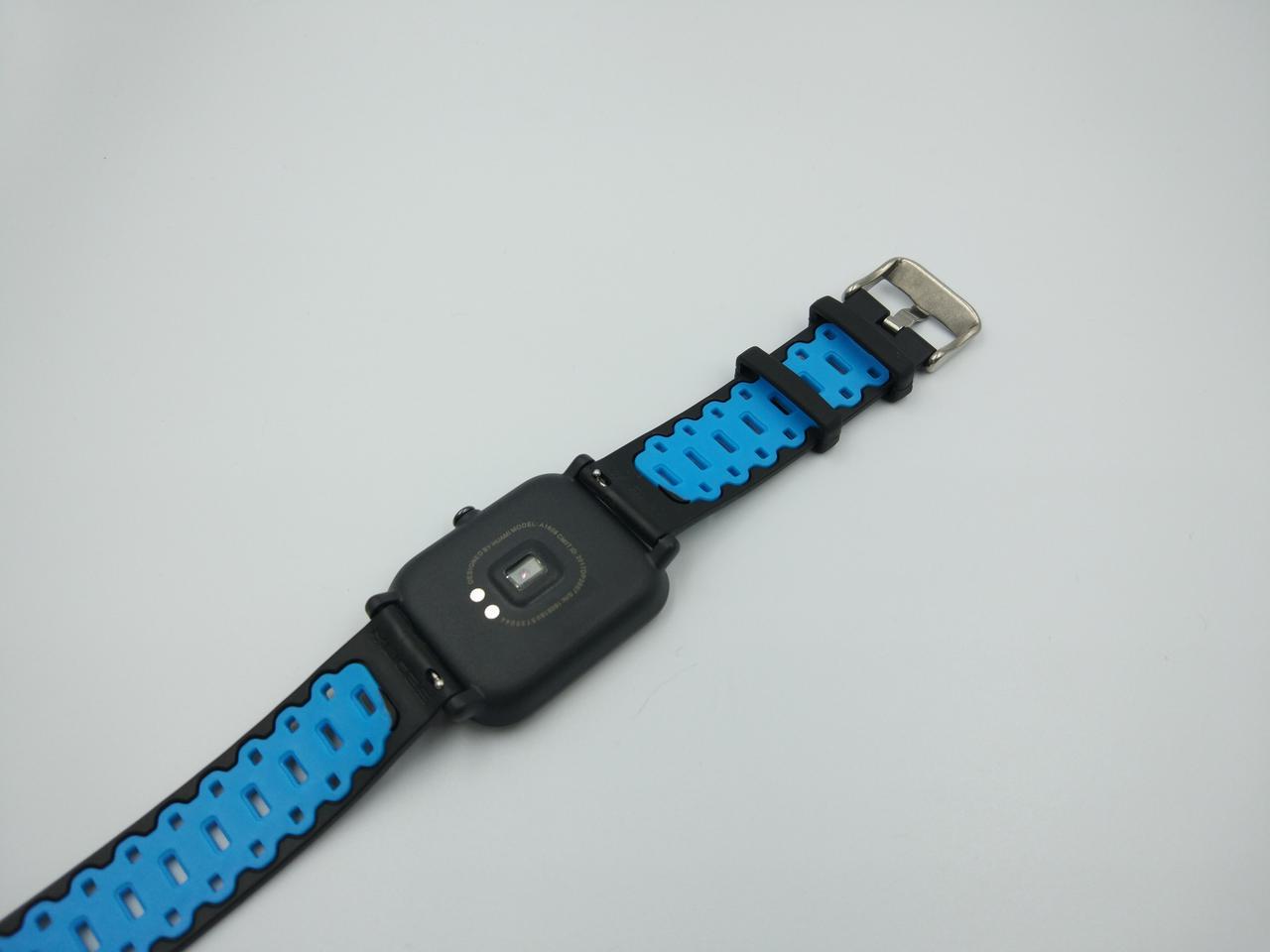 Ремешок для смарт-часов MiJobs Sport силиконовый 20 мм Черный/Голубой (1626P) - фото 7 Ремешок для смарт-часов MiJobs Sport силиконовый 20 мм Черный/Голубой (1626P) - фото 7