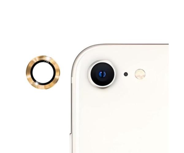 Защитное стекло с рамкой CD Pattern на заднюю камеру для iPhone 16e Золотой