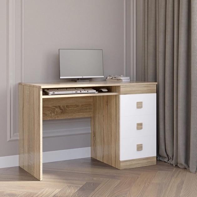 Письмовий стіл Еверест Соната 1100х550х750 мм Дуб сонома/Білий (EVR-20197) - фото 2 Письмовий стіл Еверест Соната 1100х550х750 мм Дуб сонома/Білий (EVR-20197) - фото 2