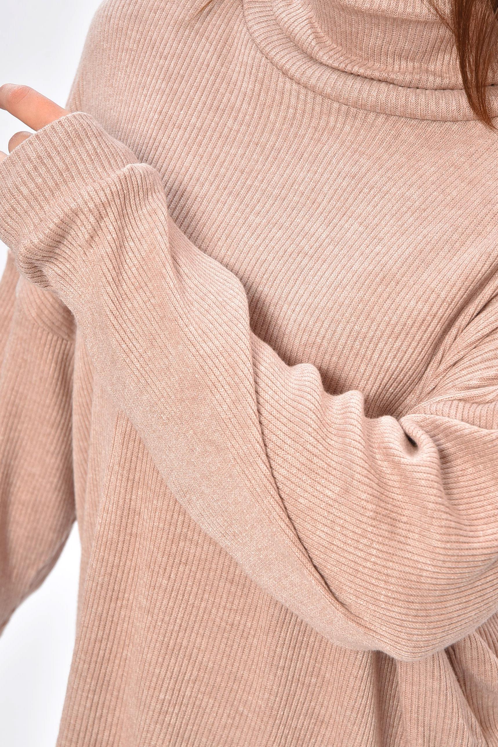 Кофта женская 203204 однотонная XL-2XL Бежевый (203204_!320872_48-50) - фото 4