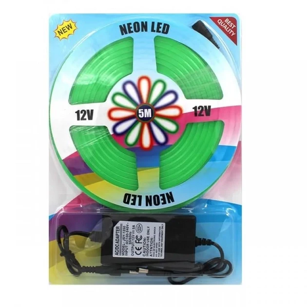 Лента LED гибкая силиконовая Neon 0764 5 м 12V-220V Green (11174) Лента LED гибкая силиконовая Neon 0764 5 м 12V-220V Green (11174)