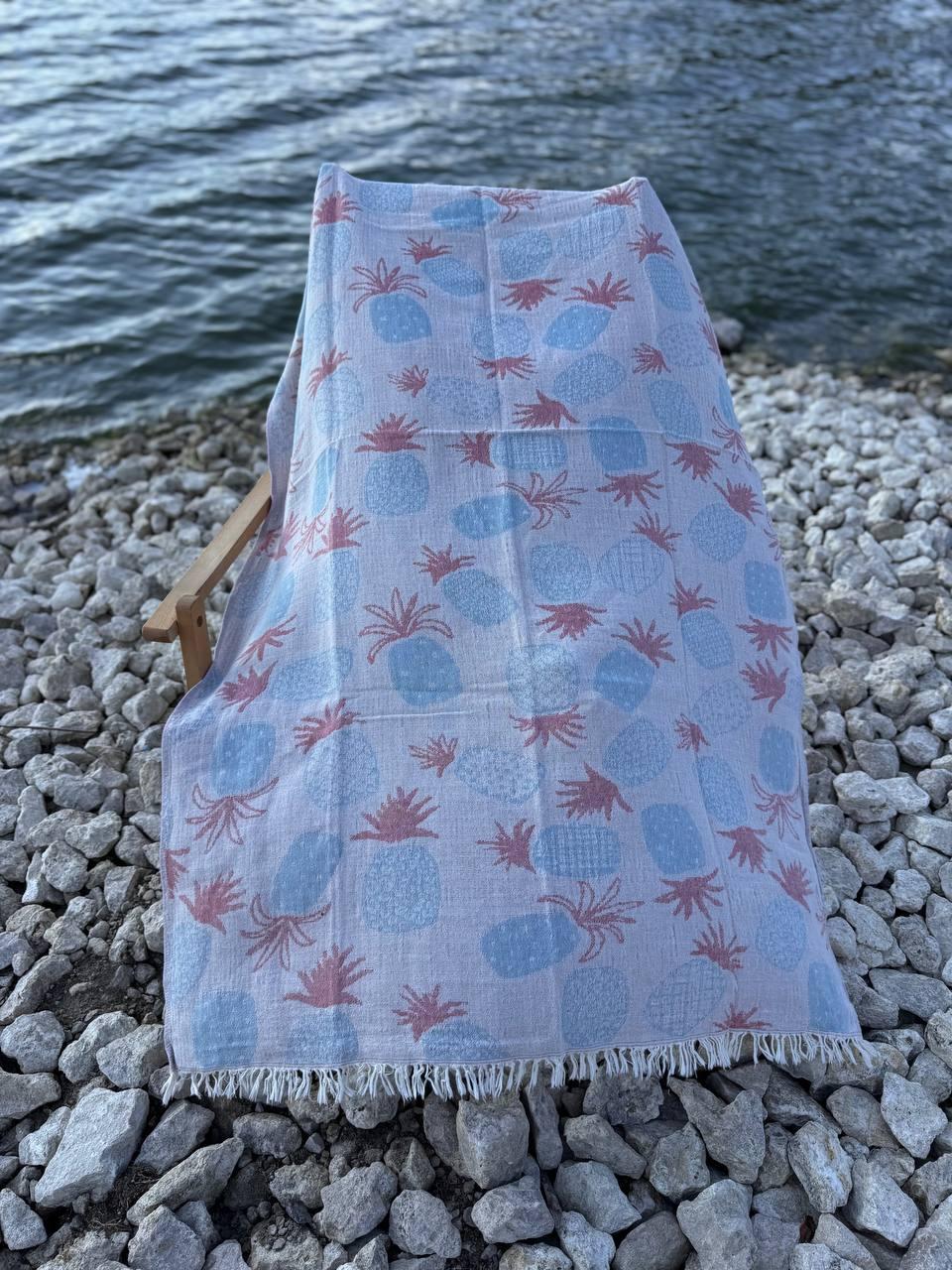 Покрывало хлопковое пештемаль 100х180 см Сиреневый (П4К-AL-peshtamel-003-02) - фото 3