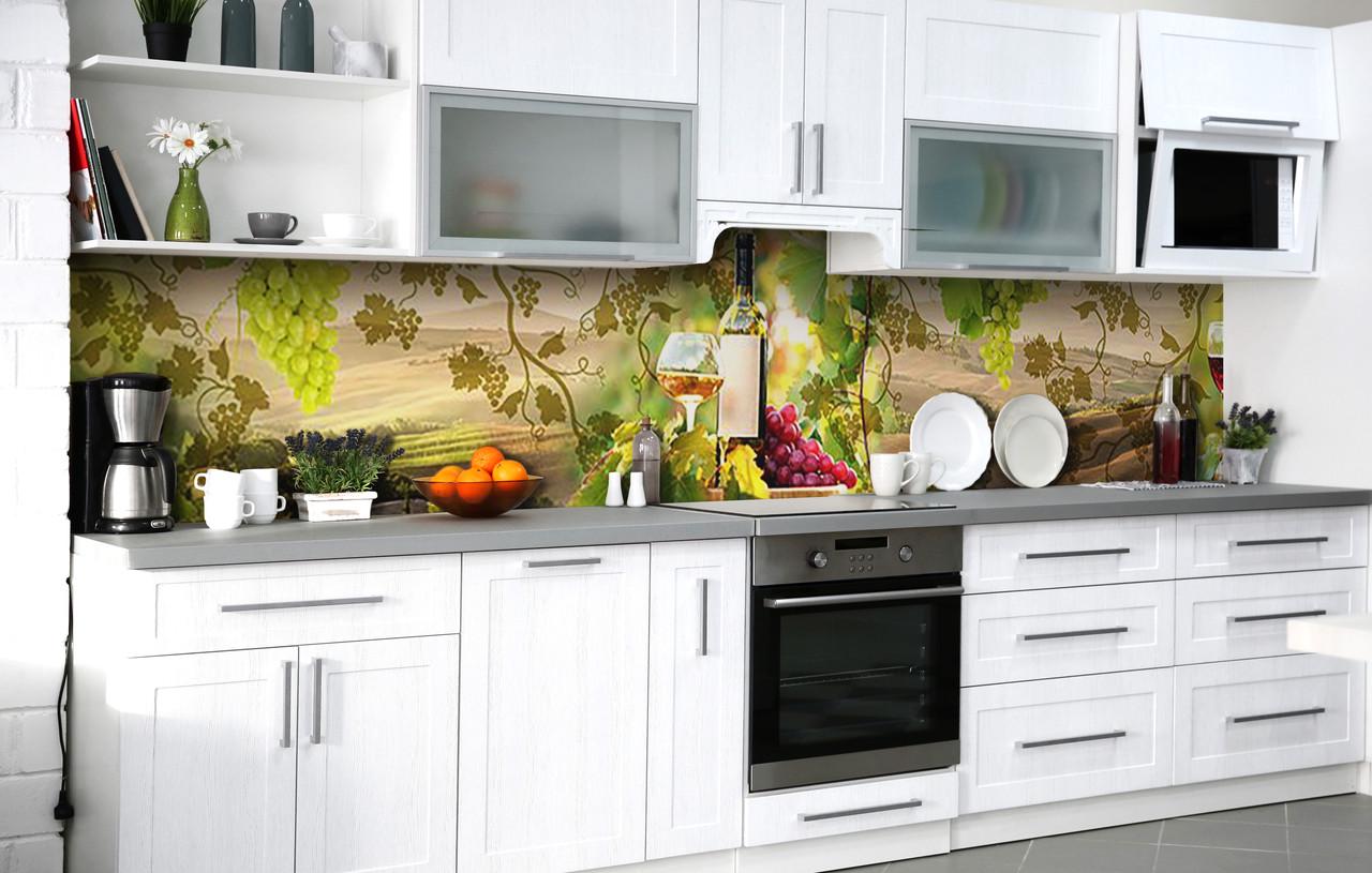 Кухонный фартук Поля Бордо виниловый самоклеющийся 60х300 см