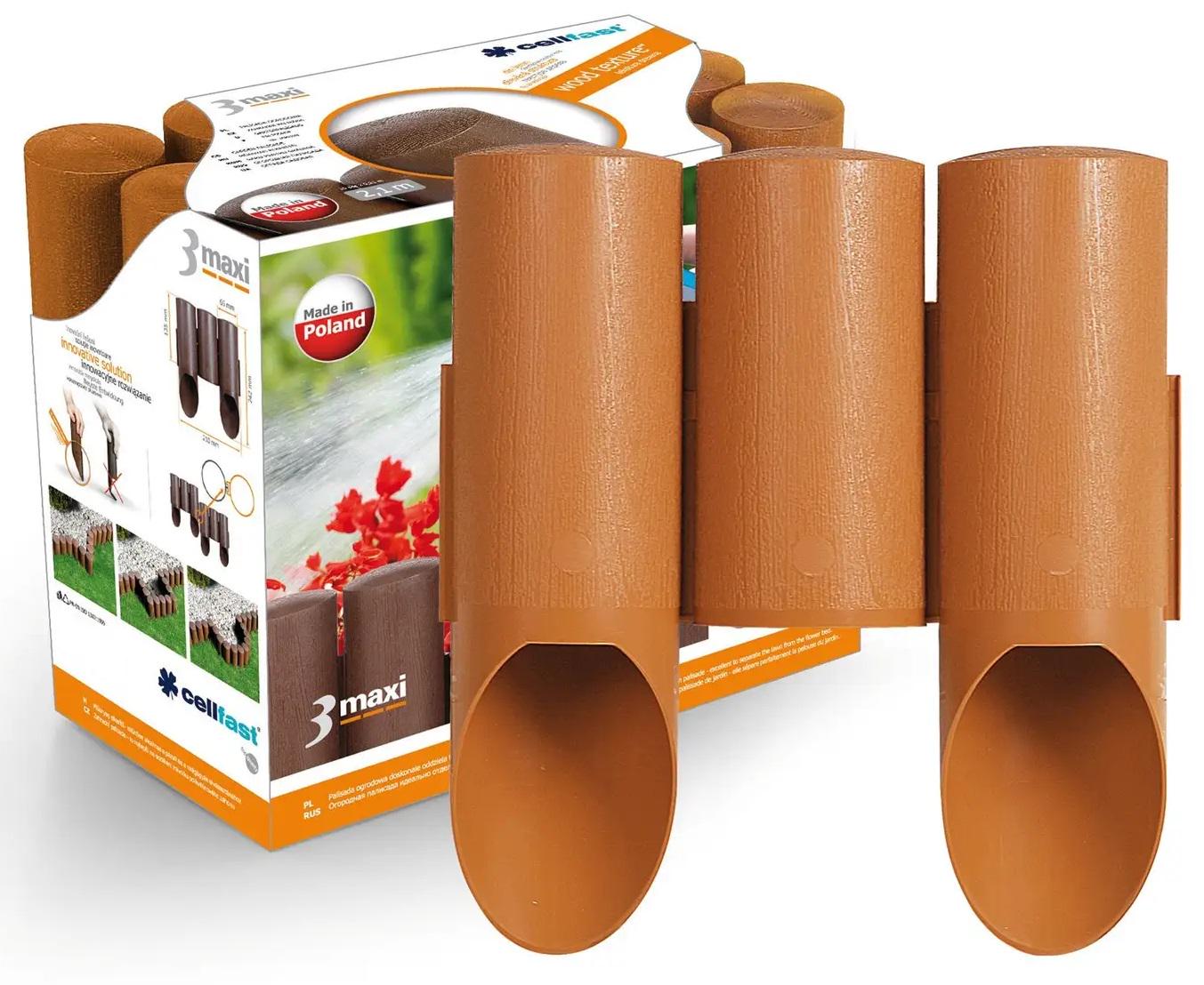 Огорожа газонна Cellfast 3 MAXI 2,1 м 10 секцій пластиковa Цегляний (629065) - фото 2 Огорожа газонна Cellfast 3 MAXI 2,1 м 10 секцій пластиковa Цегляний (629065) - фото 2