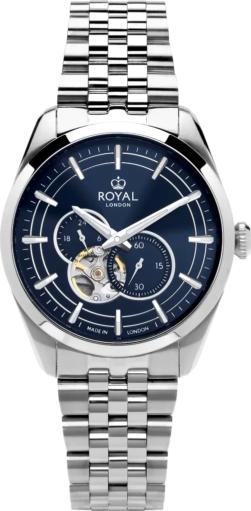 Наручные мужские часы Royal London 41530-08 со стальным корпусом WR 100 м Синий (3145756557)