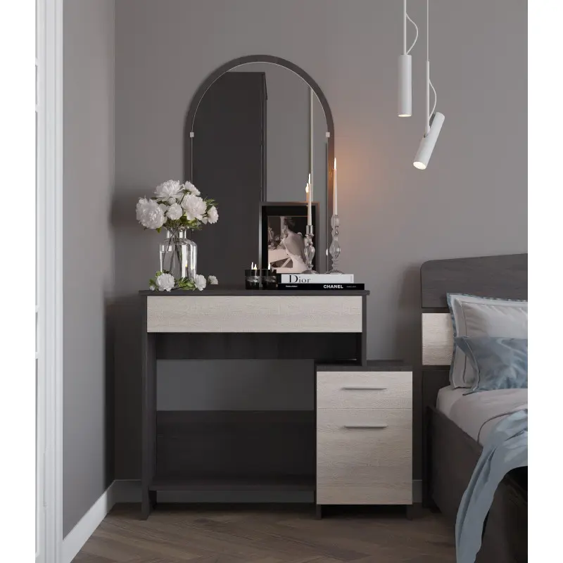 Трюмо для спальни Еверест 1 Венге темный/Дуб молочный (26788643) - фото 2 Трюмо для спальни Еверест 1 Венге темный/Дуб молочный (26788643) - фото 2