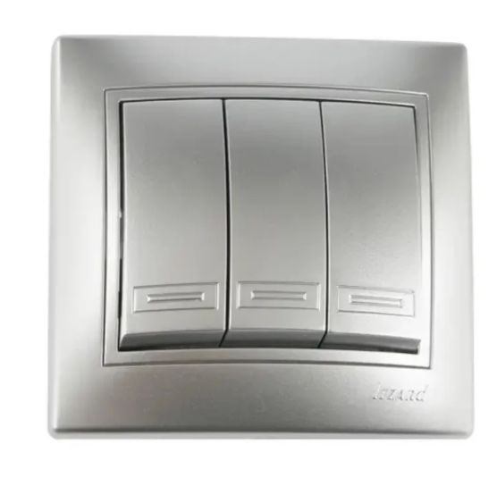 Вимикач триклавішний Lezard Mira Сірий (26273979)