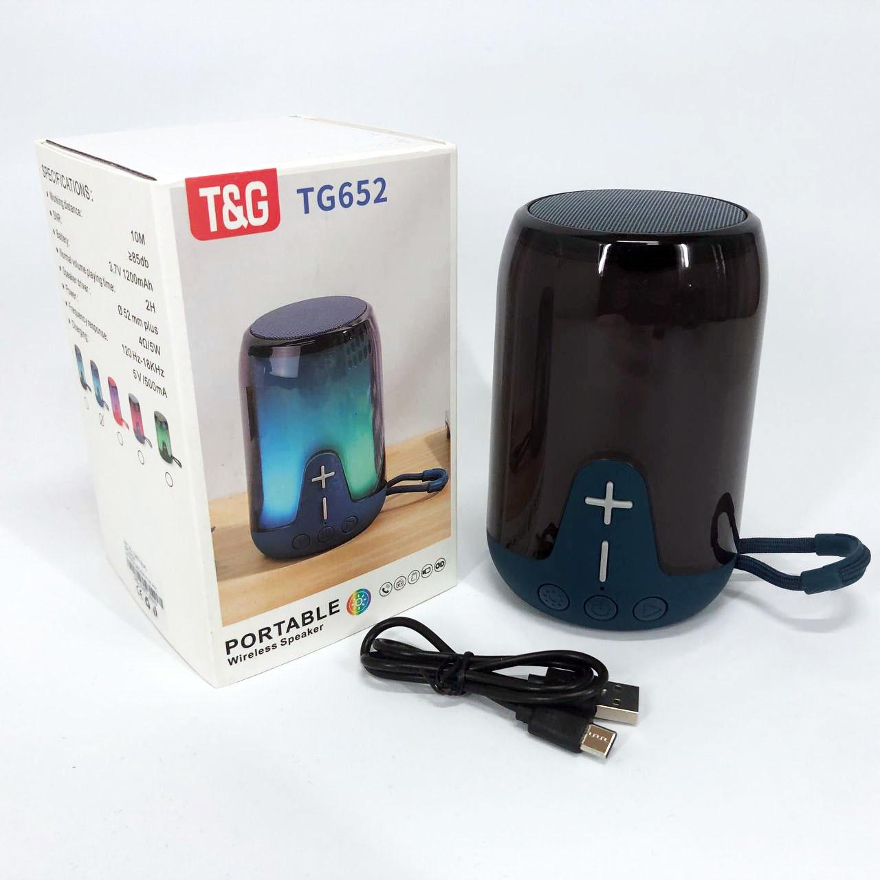 Портативная колонка TG652 5W с RGB подсветкой и ремешком Синий - фото 11 Портативная колонка TG652 5W с RGB подсветкой и ремешком Синий - фото 11