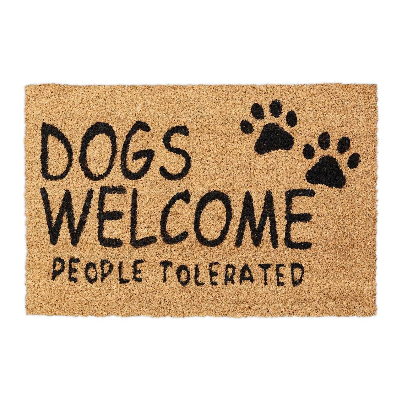 Коврик Relaxdays Dogs Welcome из кокосового волокна 60x40 см (10038457)