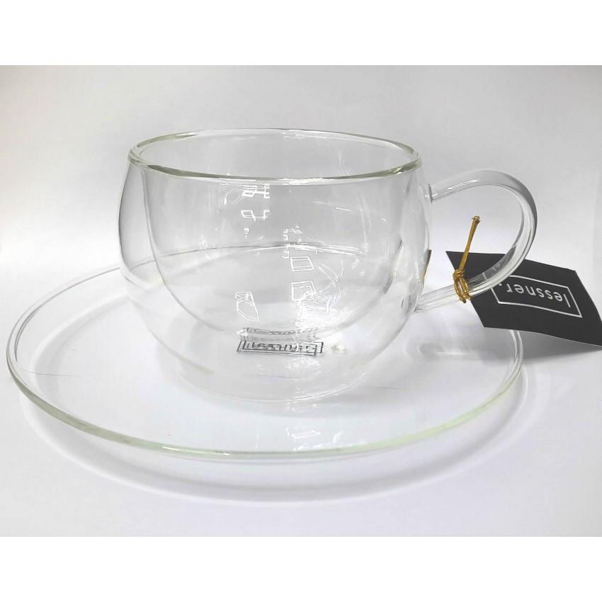 Чашка Lessner Thermo 11304-270 з подвійним дном для чаю із блюдцем 270 мл