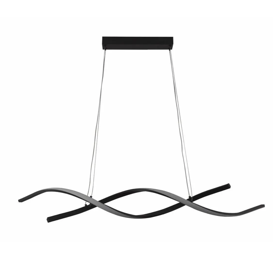 Люстра светодиодная Sirius 42W с двумя рассеивателями 3000-6500К Черный (LCD3082 BK)