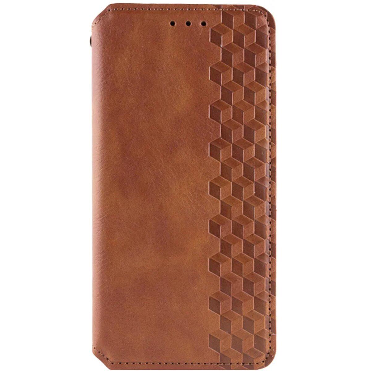 Противоударный Чехол-книжка Rubic Leather    для смартфона Xiaomi Redmi Note 13 Pro 4G  Brown