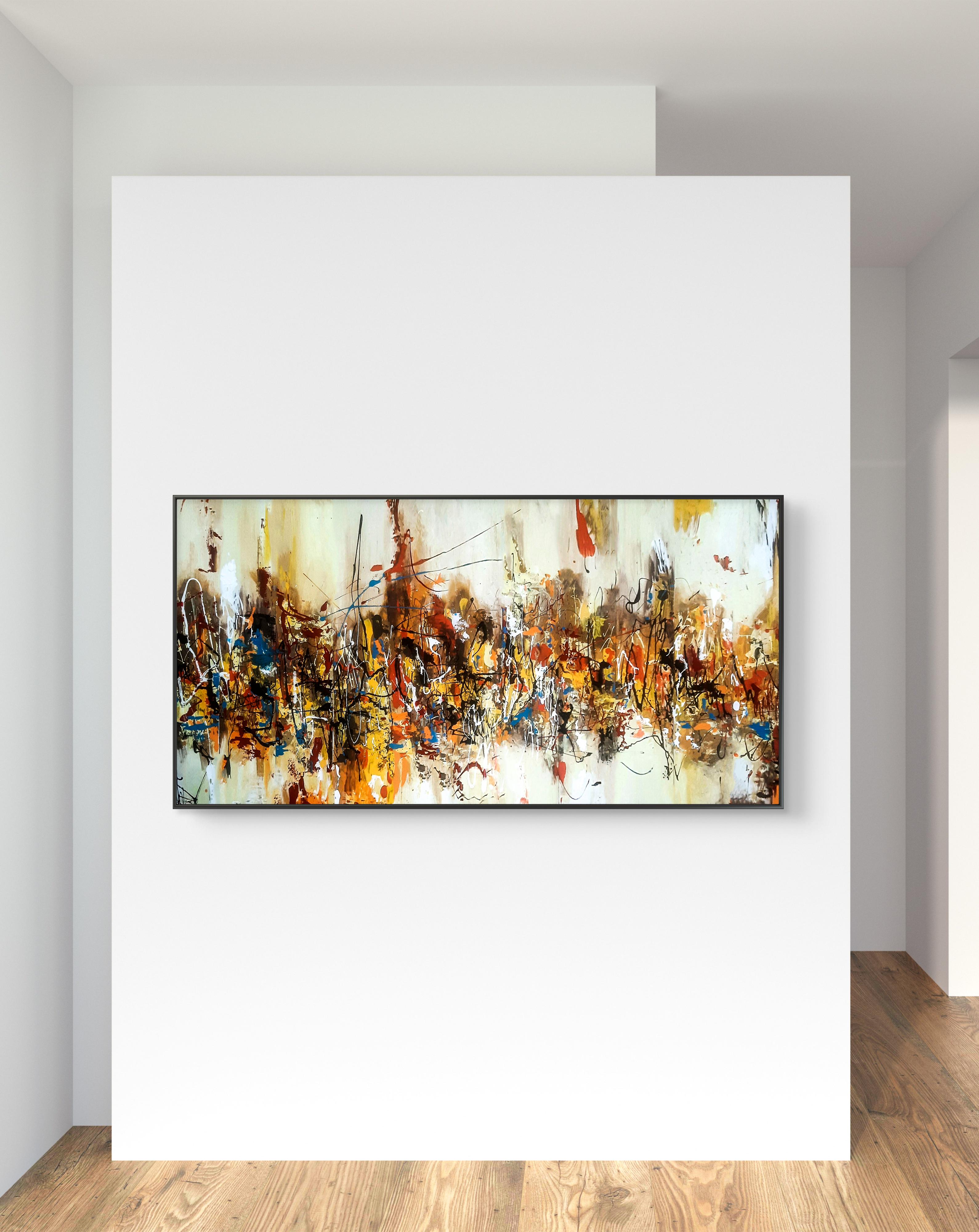 Картина абстрактный пейзаж Осенняя мелодия 50x100 см