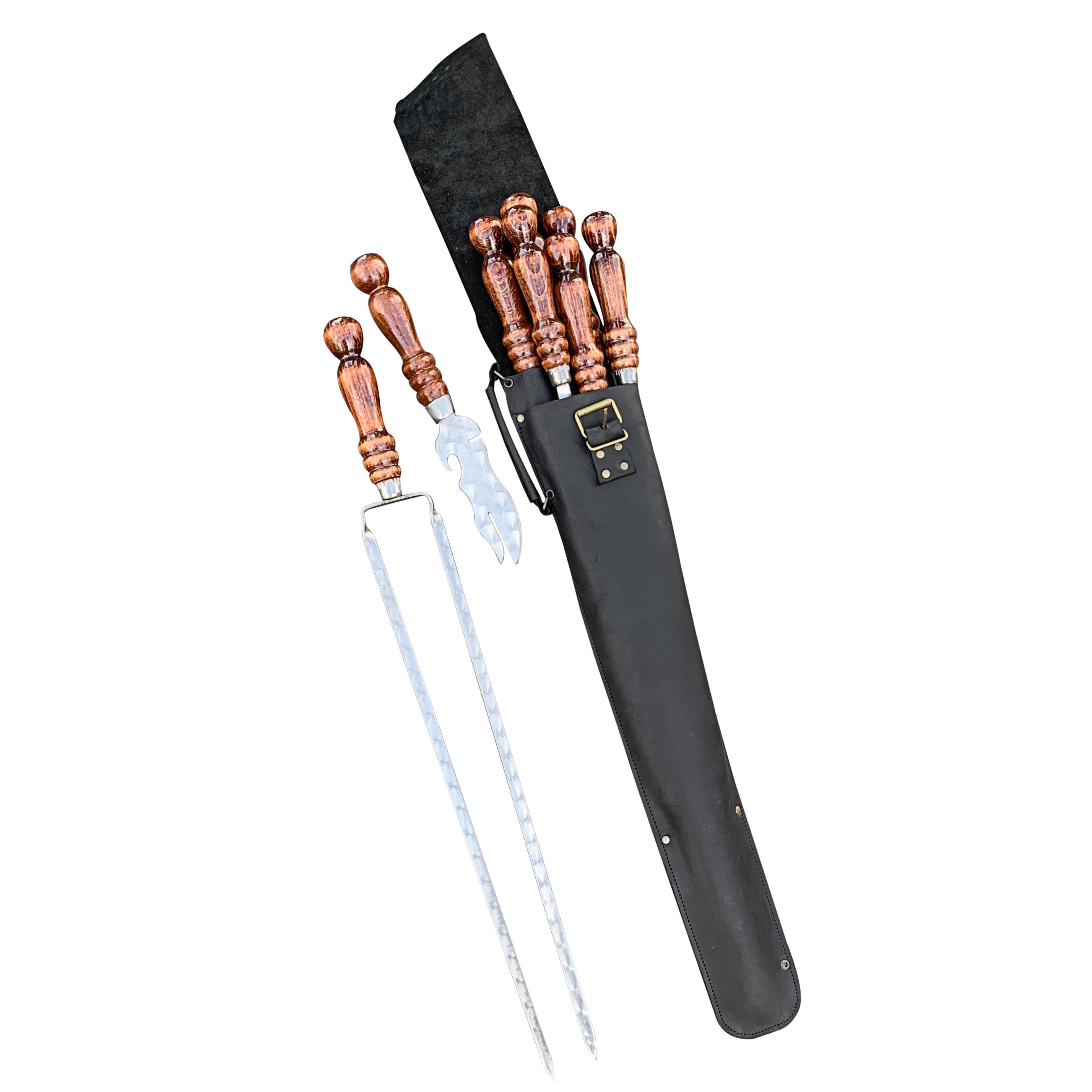 Набір шампурів Колчан Мах Gorillas BBQ в шкіряному чохлі Black - фото 3 Набір шампурів Колчан Мах Gorillas BBQ в шкіряному чохлі Black - фото 3