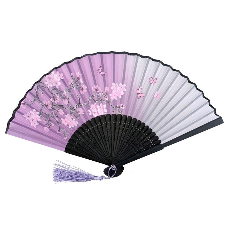 Веер деревянный 21х37 см Сиреневый (C4054)