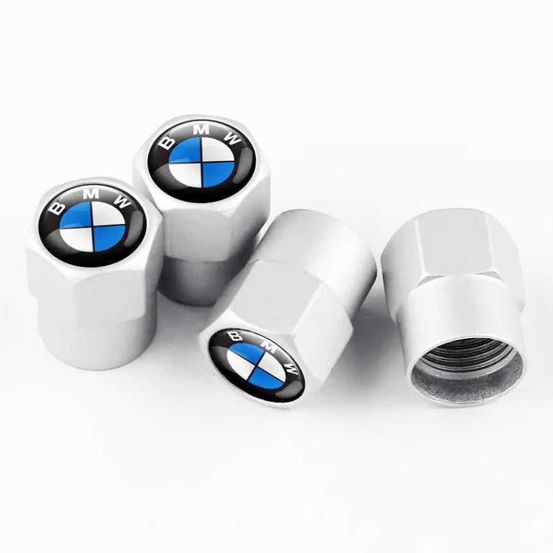 Набор колпачков на ниппель SUNROZ Caps для автомобиля BMW Short 4 шт. Silver matte (A67002m)