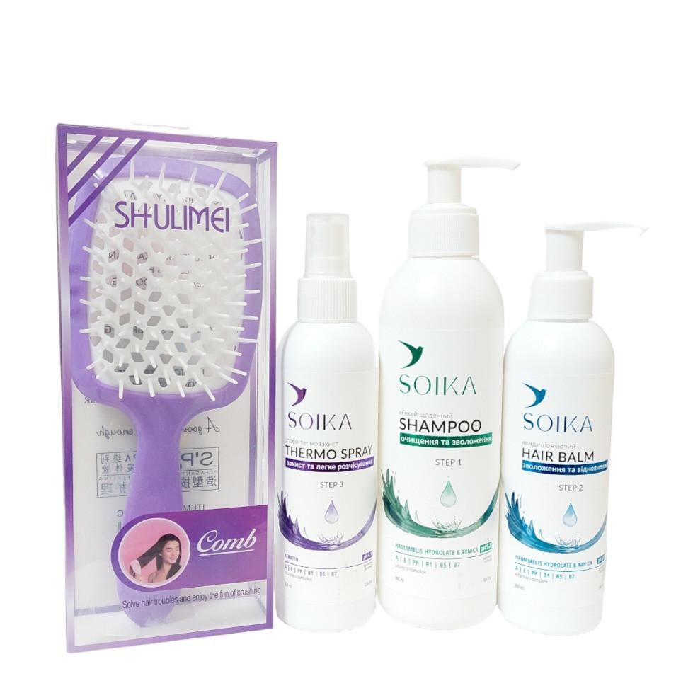 Набор для ухода за волосами Soika Термозащита 200 мл/Бальзам-кондиционер 200 мл/ Шампунь 300 мл