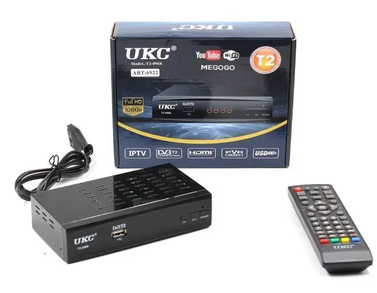 Цифровой эфирный приемник с экраном DVB-T2 UKC T2-0968 IPTV/YouTube/WiFi/MP4 Черный - фото 7