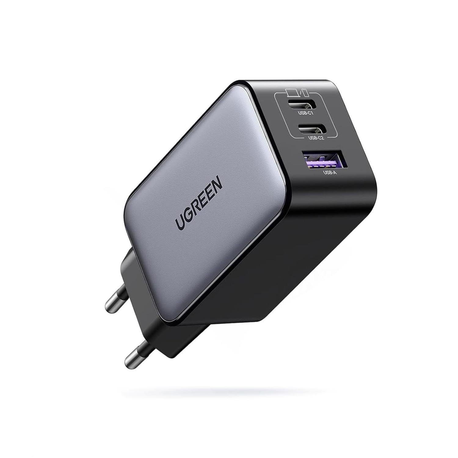 Зарядний пристрій мережевий UGREEN CD244 65 Вт/3 порти Чорний (10335)