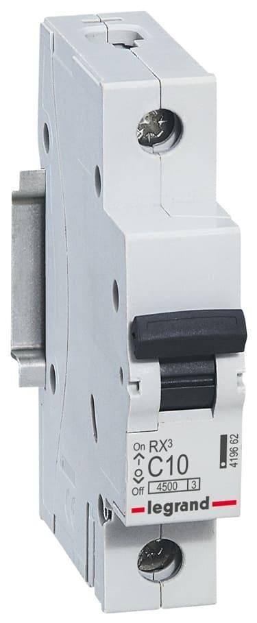 Автоматический выключатель Legrand RX3 4,5кА 10А 1 полюс тип C 419662 (43076)