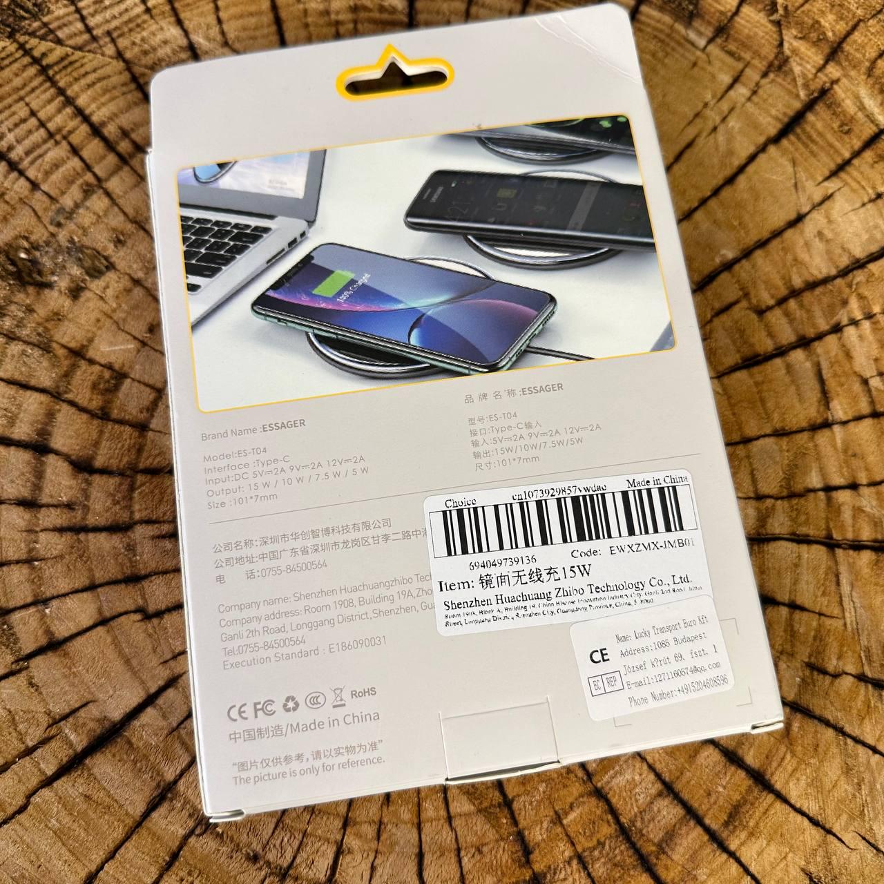 Зарядка для телефона беспроводная Essager 15 Вт с подключением USB type C - фото 3 Зарядка для телефона беспроводная Essager 15 Вт с подключением USB type C - фото 3