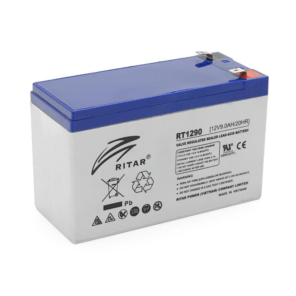 Батарея акумуляторна AGM RITAR RT1290 Gray Case 12V 9.0Ah