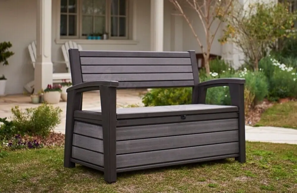 Скамейка-ящик садовая для хранения Hudson Storage Bench двухместная 227 л (CNT00008787) - фото 5