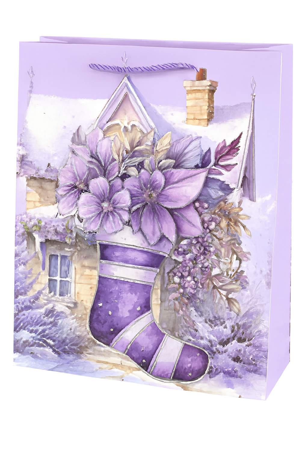 Подарочный пакет Christmas R34773-M 26х32х10 см Фиолетово-белый (30651735) Подарочный пакет Christmas R34773-M 26х32х10 см Фиолетово-белый (30651735)
