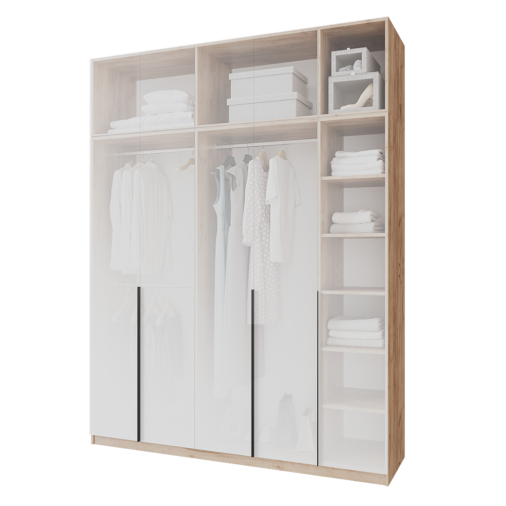 Шафа розпашна з антресолью Меблітренд Чиназес Чиа-2000.4 2000х500х2450 мм Дуб крафт золотий/Білий (26842029) - фото 3 Шафа розпашна з антресолью Меблітренд Чиназес Чиа-2000.4 2000х500х2450 мм Дуб крафт золотий/Білий (26842029) - фото 3