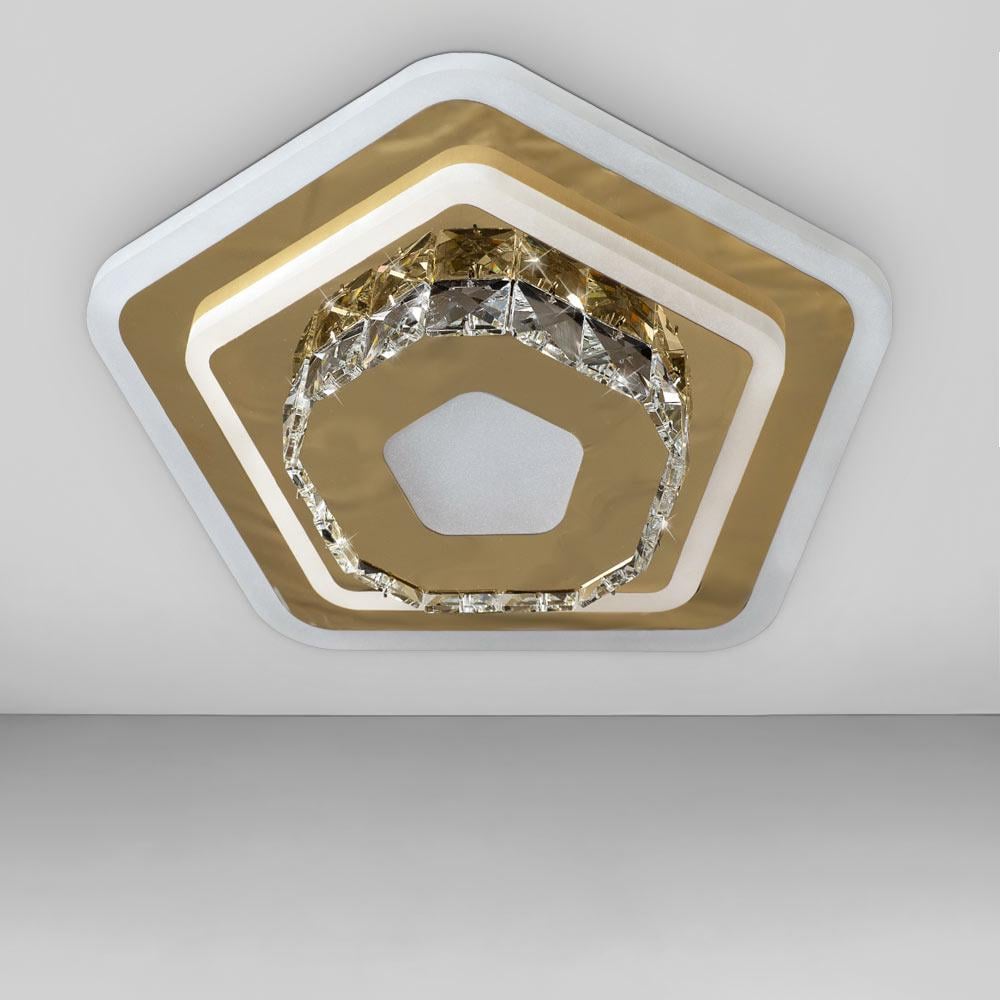 Люстра потолочная светодиодная Led Light House SY-18896/240 56W GD 240х240х70 мм Золотой