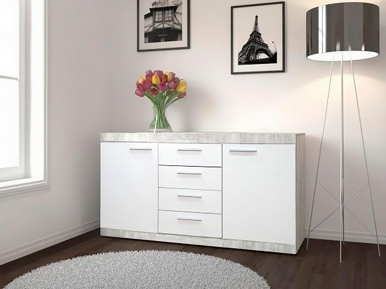 Комод Gerbor KOM2D4S Кетлін ЛДСП Бетон/Німфея альба (8005149) - фото 4 Комод Gerbor KOM2D4S Кетлін ЛДСП Бетон/Німфея альба (8005149) - фото 4