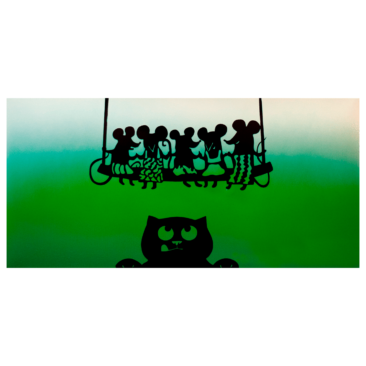 Металлокерамический обогреватель дизайнерский Uden-S-700 Кошки-мышки со шнуром до 14 м2 978х475 мм (25748064)