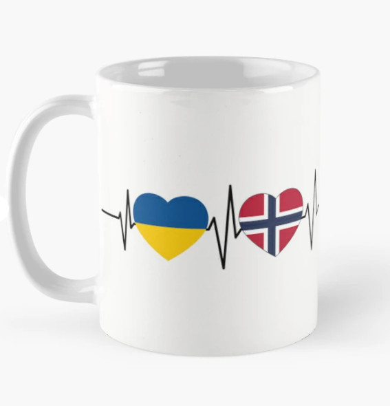 Чашка керамическая с принтом Norway Ukraine 330 мл Белый (УКР404Ч)