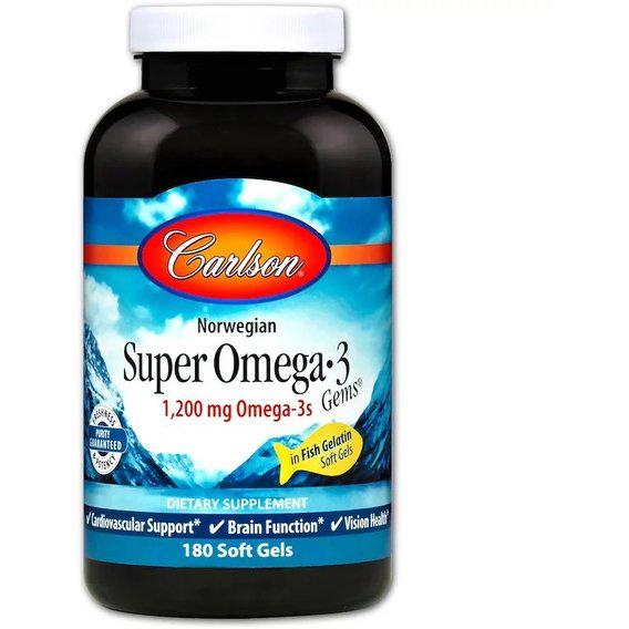 ᐉ Омега 3 Carlson Labs Super Omega-3 Gems 1200 мг180 Fish Softgels ...