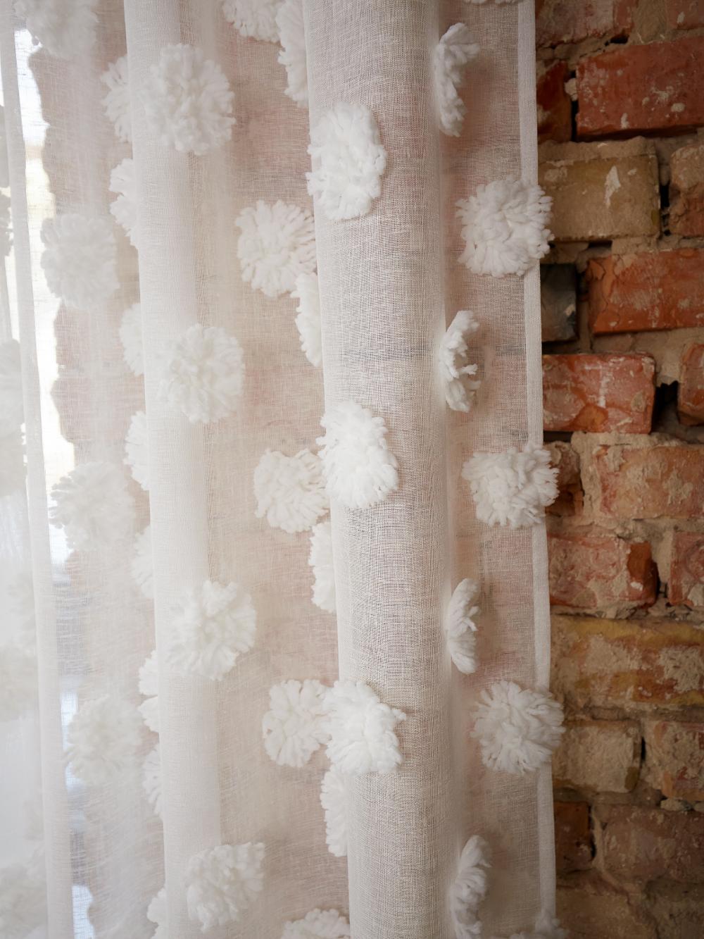 Гардины льняные 2 м 2 шт. Белый (000106246)