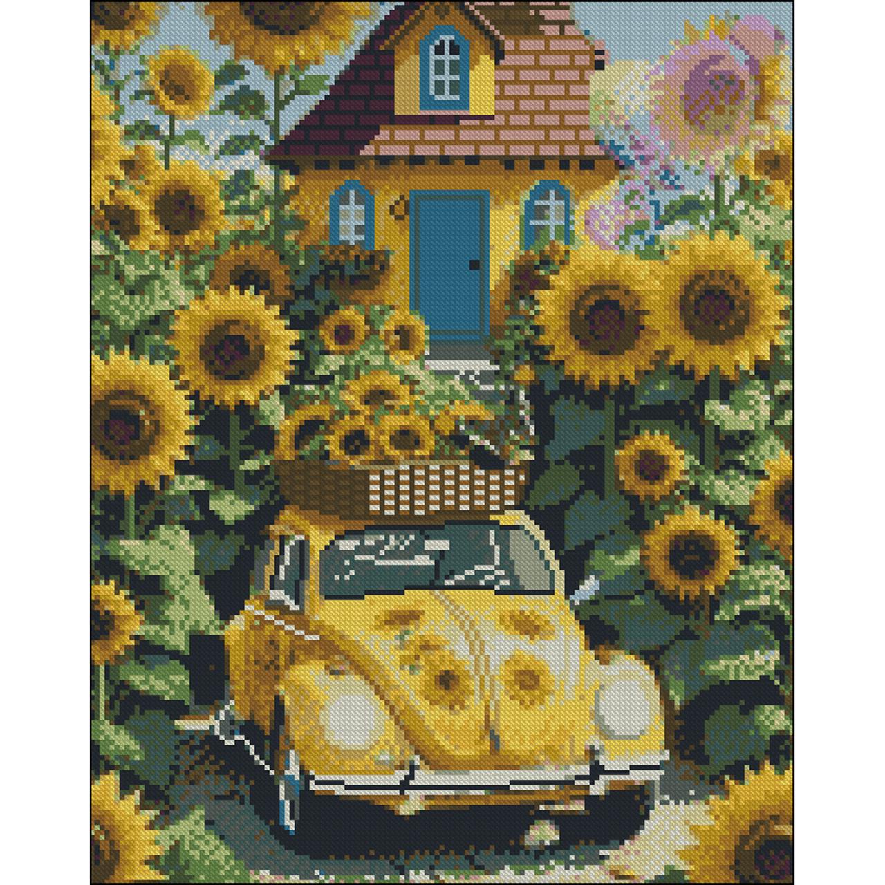 Алмазная мозаика Strateg Лето в деревне без подрамника 40х50 см (ZAV4050-44)