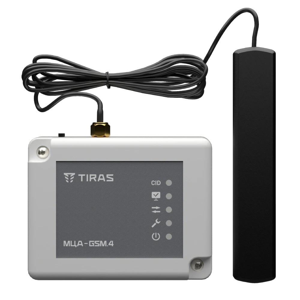 Модуль цифрового GSM-автодозвона TIRAS МЦА-GSM.4 Contact-ID эмуляция телефонной линии для ППКП Белый/Черный (0a9433ca)