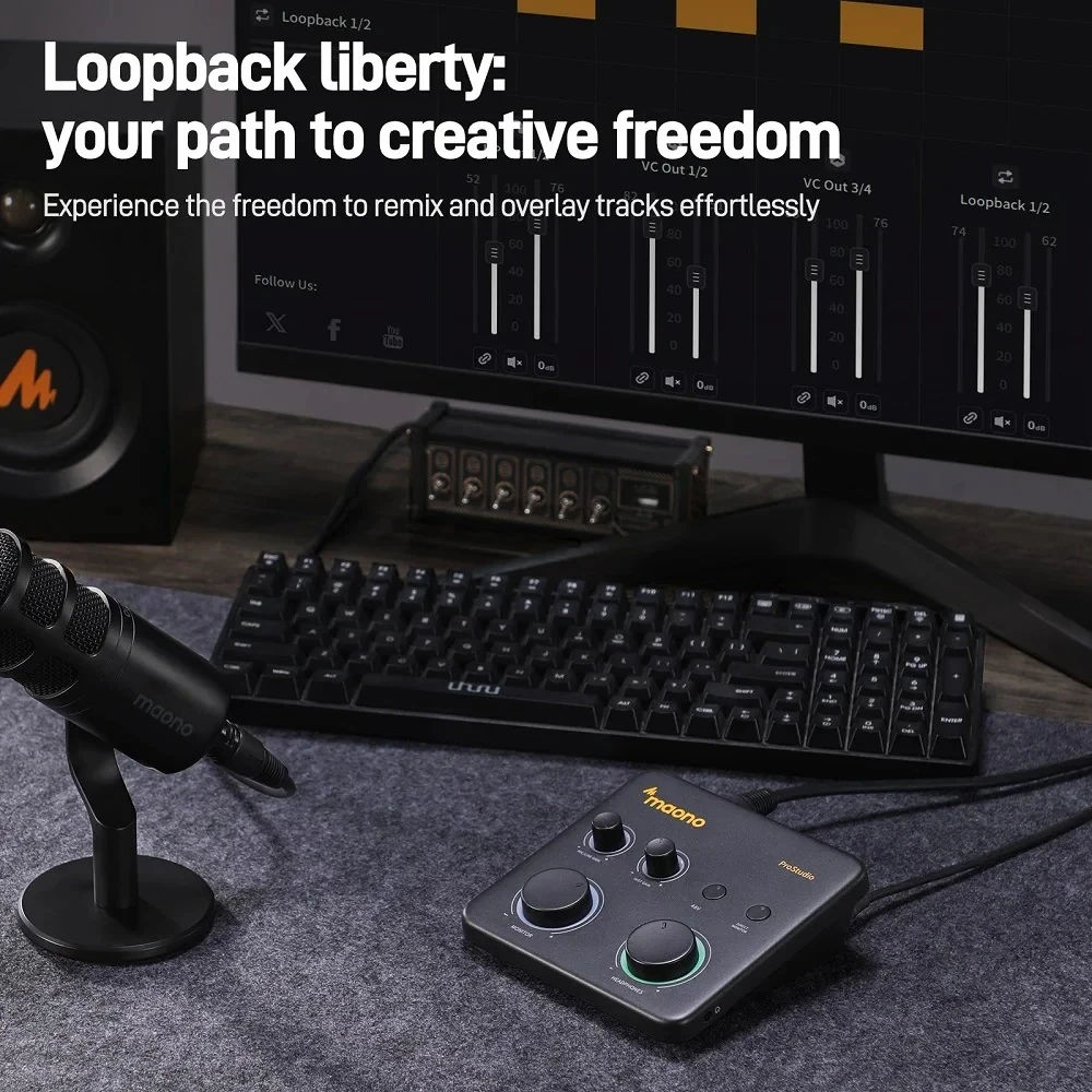 Звуковая карта Maono PS22 Lite USB для ПК (136131) - фото 8 Звуковая карта Maono PS22 Lite USB для ПК (136131) - фото 8