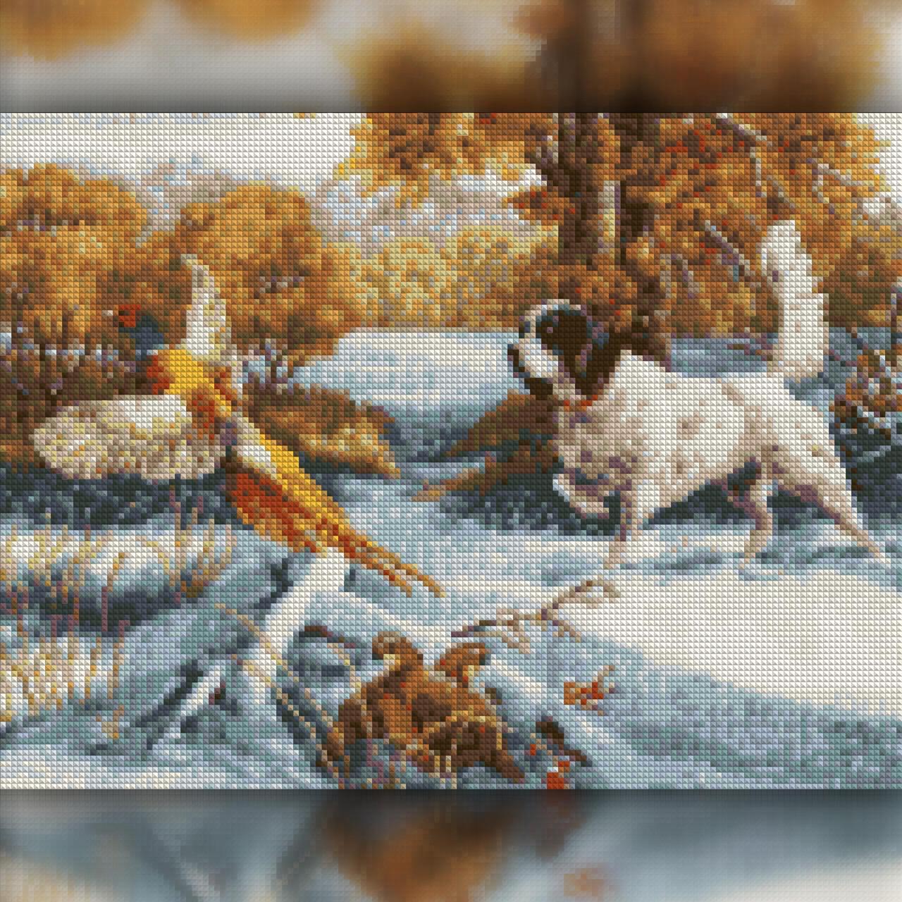 Алмазная мозаика на подрамнике The Wortex Diamonds Зимняя прогулка 50x60 см (TWD20068XL+P)