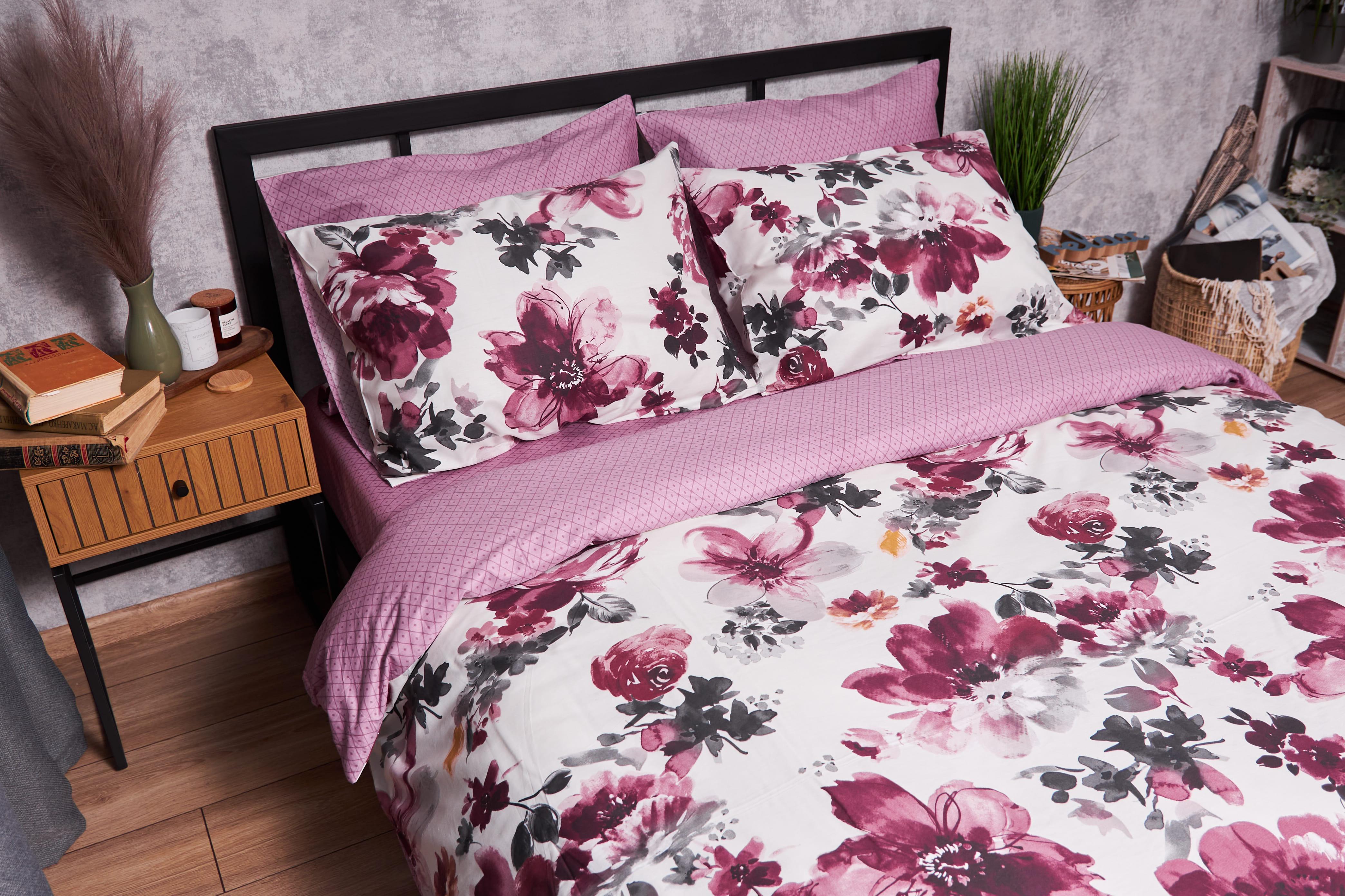 Комплект постельного белья Moon&Star Satin Elit Magenta семейный евро наволочки 2 шт./160х220 см (MS-820003987)
