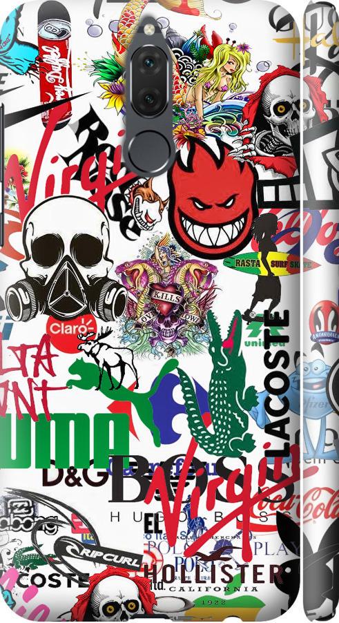 Чехол на Huawei Mate 10 Lite Many different logos (4022m-1240-42517)