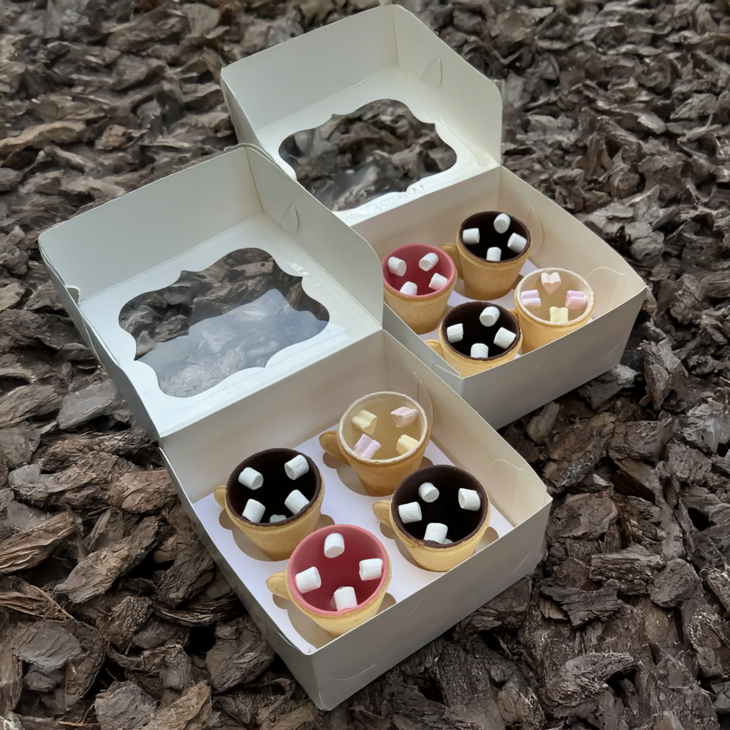 Подарочный набор 8 шт. съедобных чашек с маршмеллоу на Новый год/Рождество/Николая печенье/шоколад/маршмеллоу для горячих напитков (Е500137(8)