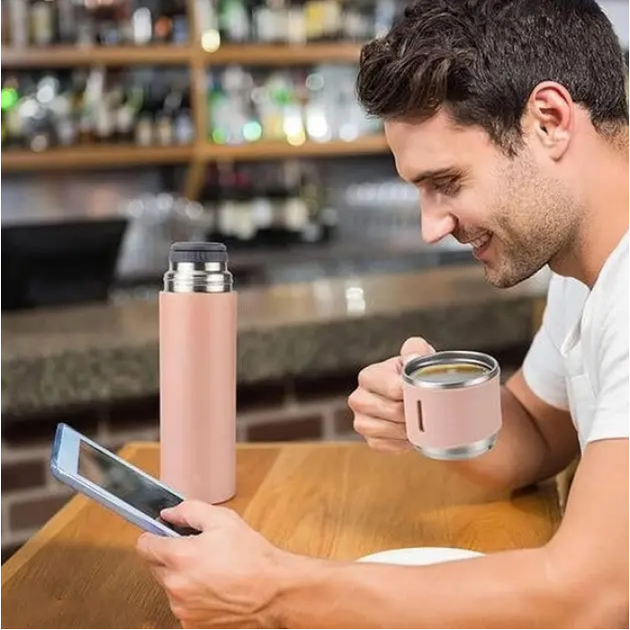 Термос с вакуумной изоляцией и 3 чашками 500 мл Розовый (OK005753) - фото 5 Термос с вакуумной изоляцией и 3 чашками 500 мл Розовый (OK005753) - фото 5