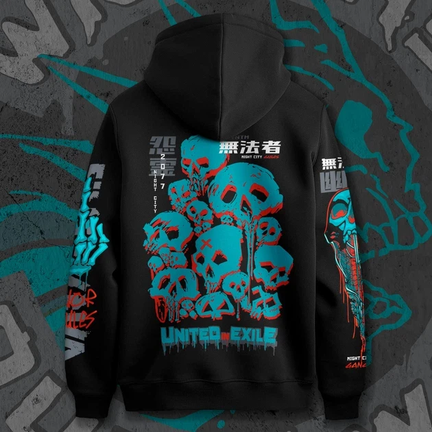 Худи для подростка мальчика с принтом Cyber Punk Wraiths Outlaws Dark Side 140 см (Anime11255)