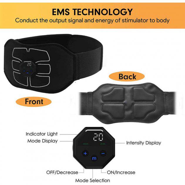 Пояс EMS міостимулятор для м'язів W24 із зарядкою від USB - фото 4