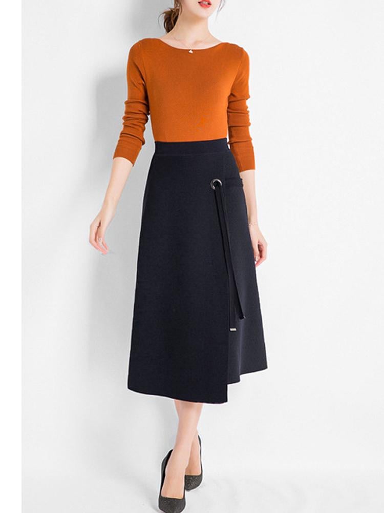 Юбка на запах миди Forza Viva MW-KS-1855-4 р. 46 Черный (17852327)