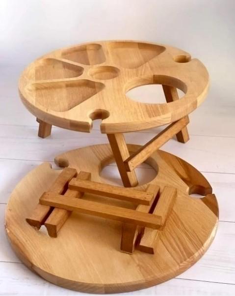 Столик винний на два келихи бук 35х35х17 см Бежевий (003ст) - фото 4 Столик винний на два келихи бук 35х35х17 см Бежевий (003ст) - фото 4