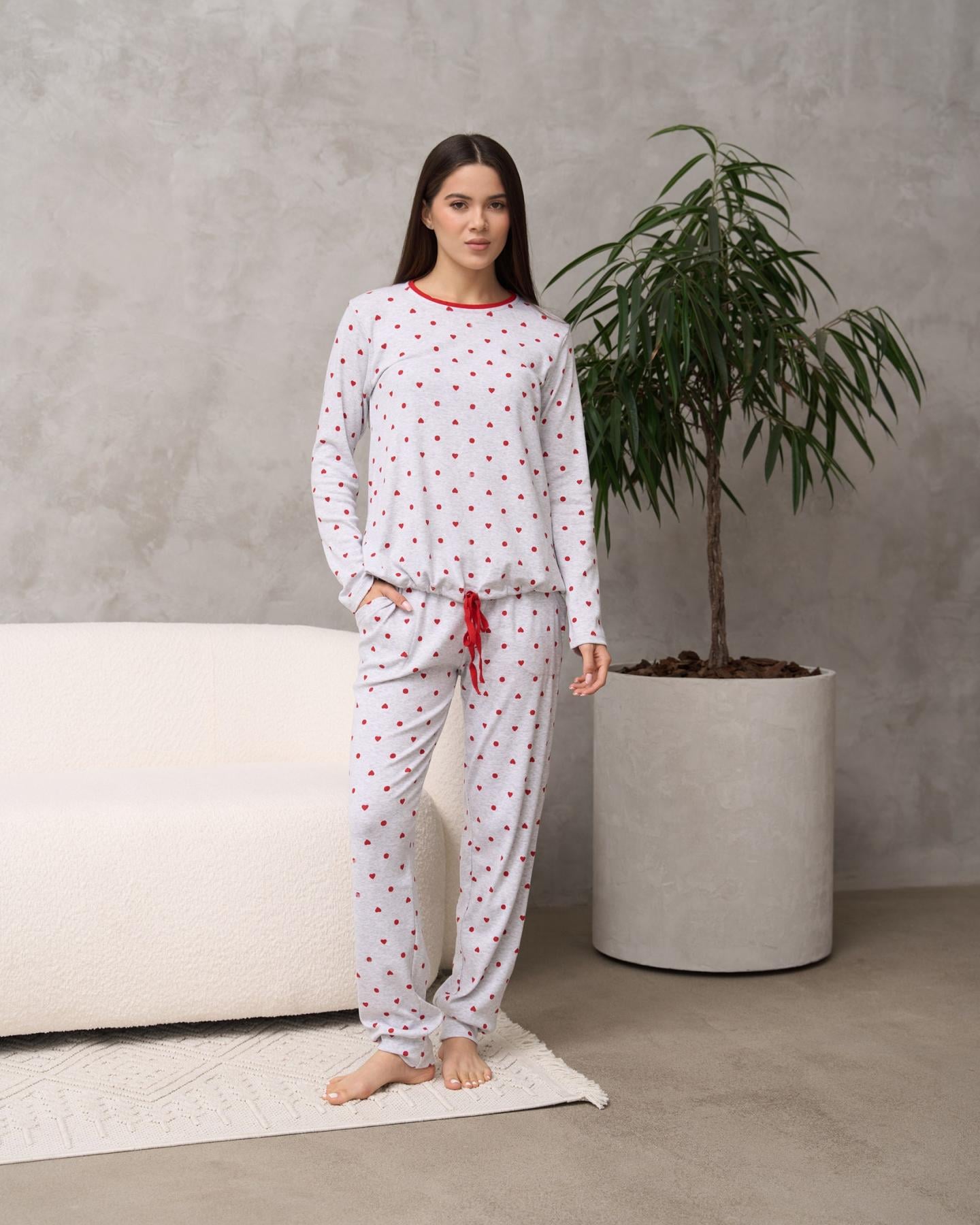 Піжама жіноча трикотажна Love XL (NN47024)